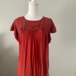 ANN TAYLOR FACTORY Elegant Burnt Orange Women's Top-Size M